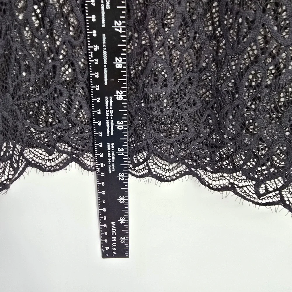 Free People Intimately Into You Pink Black Lace Trim Midi‎ Skirt Size Small